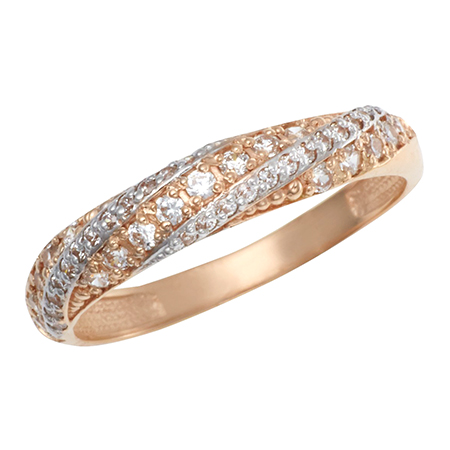 Кольцо, золото, фианит, 71001